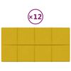 vidaXL Paneles de pared 12 uds terciopelo amarillo 60x30 cm 2,16 m²