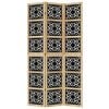 vidaXL Biombo separador 3 paneles madera maciza Paulownia marrón negro