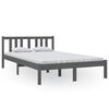vidaXL Estructura de cama sin colch&oacute;n madera maciza gris 120x200 cm