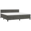 vidaXL Cama box spring colch&oacute;n y LED terciopelo gris oscuro 200x200 cm
