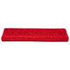 vidaXL Alfombrillas para escaleras 10 unidades 65x21x4 cm Borde rectangular rojo