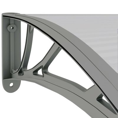 vidaXL Marquesina para puerta PC gris y transparente 150x75 cm