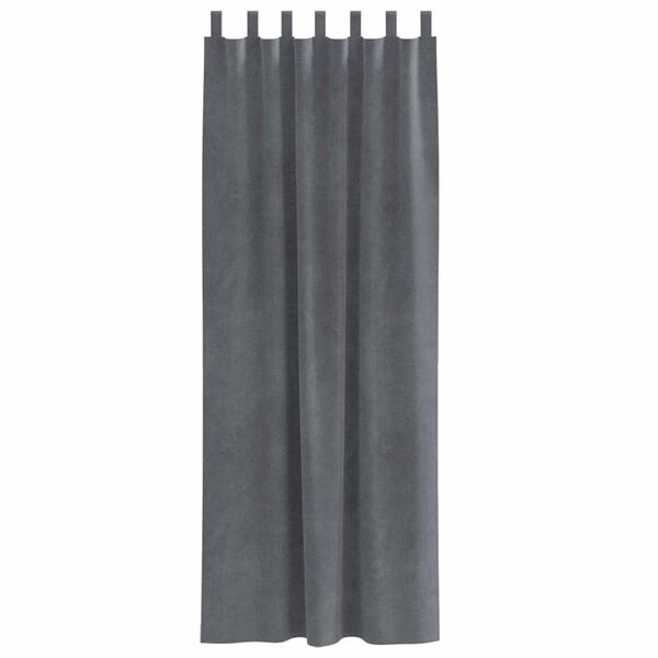vidaXL Cortinas opacas 2 pcs Gris Claro 140 x 245 cm Terciopelo