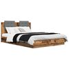 vidaXL Estructura de cama con cabecero Madera envejecida 160 x 200 cm