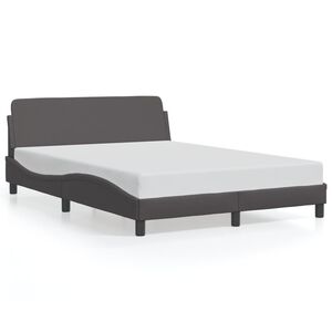 vidaXL Estructura de cama Dover cuero sint&eacute;tico gris 140x190 cm