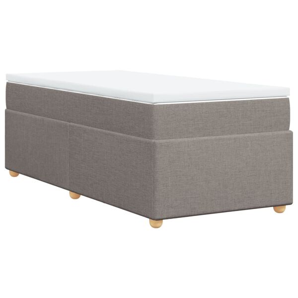 vidaXL Cama box spring con colch&oacute;n tela gris taupe 80x200 cm