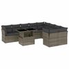 vidaXL Set de sof&aacute;s de jard&iacute;n 10 pzas con cojines rat&aacute;n sint&eacute;tico gris