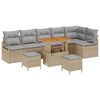 vidaXL Conjunto de sof&aacute; de jard&iacute;n con coj&iacute;n 9 pcs Beige y Gris Claro