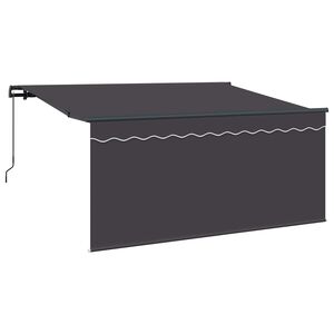 vidaXL Toldo Retr&aacute;ctil Rayado Manual Antracita 300 x 200 cm tela
