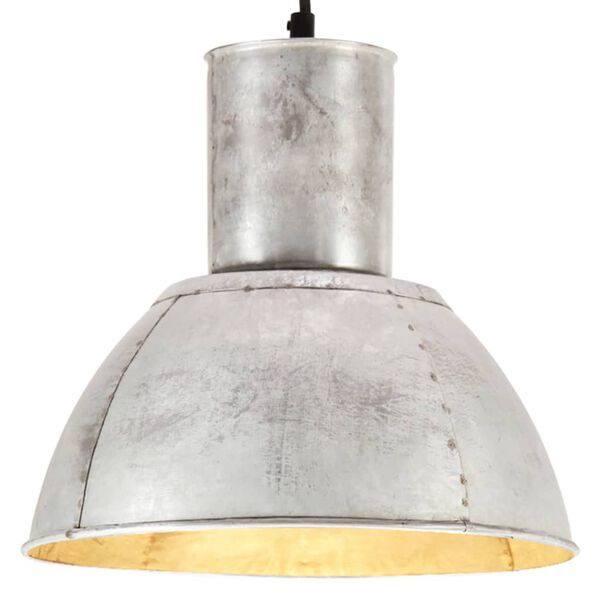 vidaXL L&aacute;mpara colgante redonda 25 W plateada 28,5 cm E27