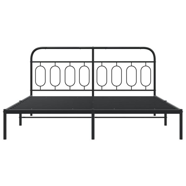 vidaXL Estructura cama sin colchón con cabecero metal negro 193x203 cm