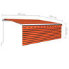 vidaXL Toldo retr&aacute;ctil manual con persiana y LED naranja/marr&oacute;n 4,5x3m