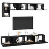 vidaXL Conjunto de mueble de TV 5 pcs Roble Negro Madera de ingeniería