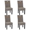 vidaXL Silla de comedor 4 uds Kubu rat&aacute;n madera de mango