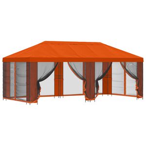 vidaXL Gazebo de jard&iacute;n con paredes laterales 6 x 3 m Naranja