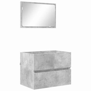 vidaXL Juego de muebles de ba&ntilde;o Gris Concreto 60 x 38,3 x 45 cm