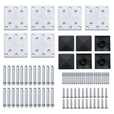vidaXL Set de paneles de valla WPC negro 792x(105-186) cm