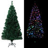 vidaXL &Aacute;rbol de Navidad artificial y soporte fibra &oacute;ptica verde 150 cm