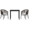 vidaXL Conjunto de Comedor de Jard&iacute;n 3 pcs Marr&oacute;n