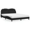 vidaXL Cama Viana con colch&oacute;n cuero sint&eacute;tico negro 160x200 cm