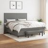 vidaXL Cama box spring con colch&oacute;n tela gris oscuro 180x200 cm
