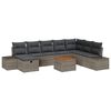 vidaXL Conjunto de sof&aacute;s de jard&iacute;n 9 pcs Gris rat&aacute;n sint&eacute;tico