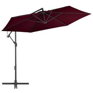 vidaXL Sombrilla jard&iacute;n voladiza con palo de aluminio burdeos 300 cm