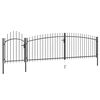 vidaXL Puerta de jard&iacute;n Woerden con punta de lanza, 5 x 1,25 m, negro