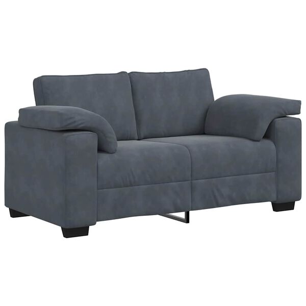 vidaXL Sofá Loveseat gris oscuro 120 cm terciopelo