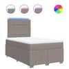 vidaXL Cama box spring con colch&oacute;n tela gris taupe 120x190 cm
