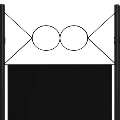 vidaXL Biombo divisor de 3 paneles negro 120x180 cm