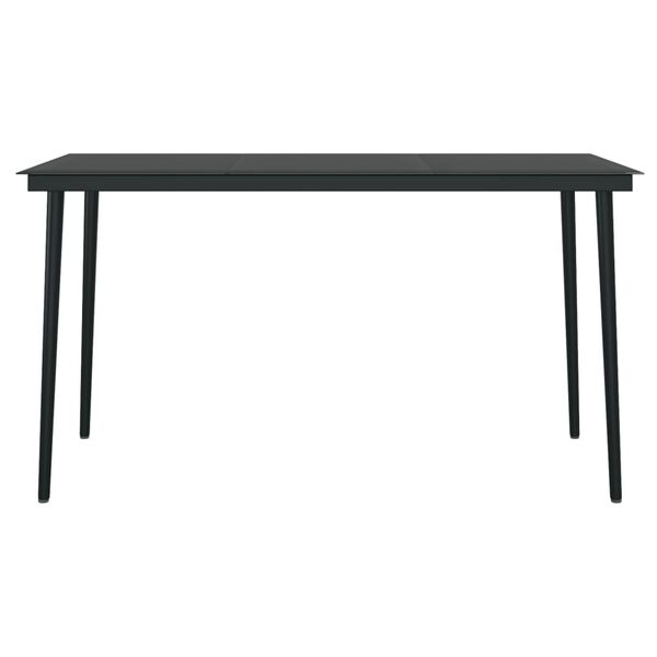 vidaXL Juego de comedor de jard&iacute;n 7 piezas negro