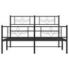 vidaXL Estructura cama sin colch&oacute;n con estribo metal negro 140x200 cm