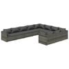 vidaXL Set de muebles de jard&iacute;n 10 pzas y cojines rat&aacute;n sint&eacute;tico gris