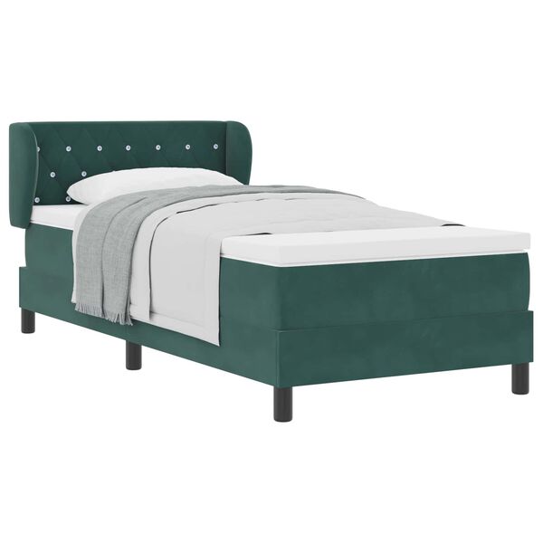 vidaXL Cama tipo Box Spring Verde oscuro 100 x 200 cm Terciopelo