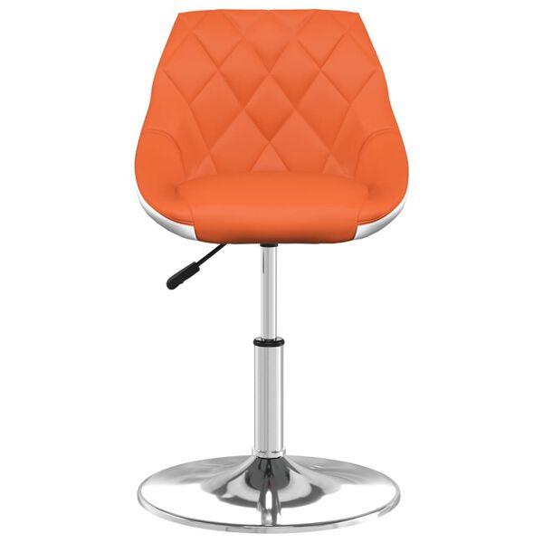 vidaXL Sillas de comedor giratorias 2 uds cuero sint&eacute;tico naranja y blanco