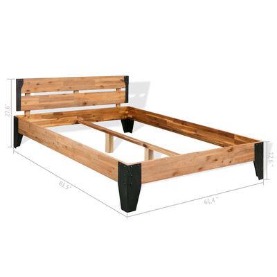 vidaXL Estructura de cama de madera maciza de acacia acero 152x203 cm