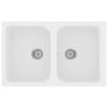 vidaXL Fregadero de cocina Cuarzo y resina 76 x 48 x 30 cm Blanco
