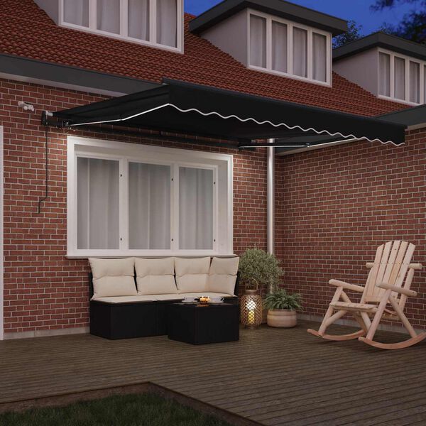 vidaXL Tela de toldo con Negro 300 x 250 cm Poli&eacute;ster