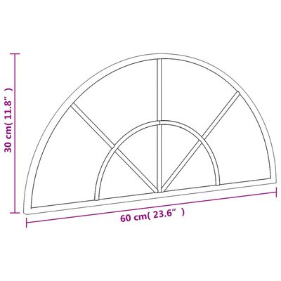 vidaXL Espejo de pared arco de hierro negro 60x30 cm
