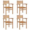 vidaXL Silla 4 pcs Marr&oacute;n 56 x 55 x 90.5 cm Madera de teca maciza