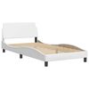vidaXL Estructura de cama Dover cuero sint&eacute;tico blanco 100x200cm