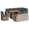 vidaXL Set de muebles de jard&iacute;n 9 pzas y cojines rat&aacute;n sint&eacute;tico gris