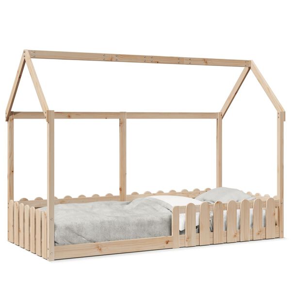 vidaXL Cama con forma de casa para ni&ntilde;os madera maciza pino 90x200 cm