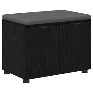 vidaXL Banco de entrada con coj&iacute;n Roble Negro 60 x 38 x 46 cm