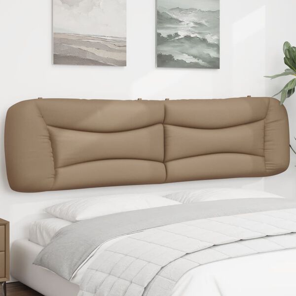 vidaXL Cabecero de cama acolchado Hvar cuero sint&eacute;tico capuchino 200 cm