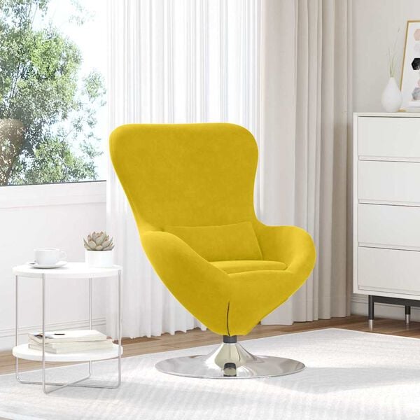 vidaXL Sill&oacute;n huevo Amarillo Terciopelo