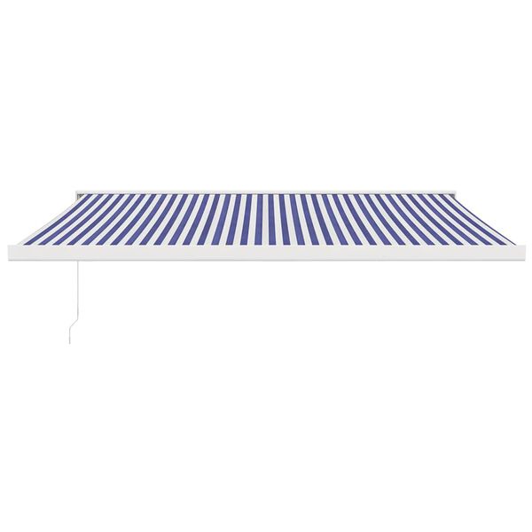 vidaXL Toldo retr&aacute;ctil aluminio y tela azul y blanco 4x3 m