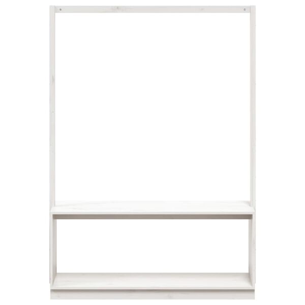 vidaXL Perchero con zapatero madera maciza pino blanco 113x40x157,5 cm