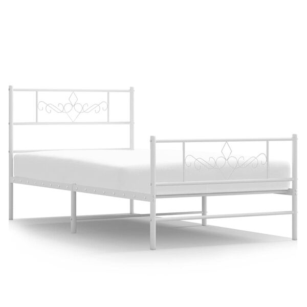 vidaXL Estructura cama sin colchón con estribo metal blanco 100x200 cm